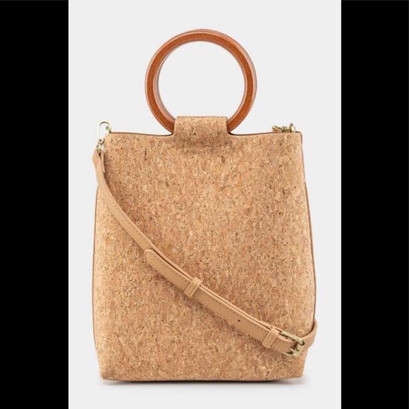 Francesca's Collections Handbags - NEW Francesca’s Wooden Handle Sparkly Cork Handbag